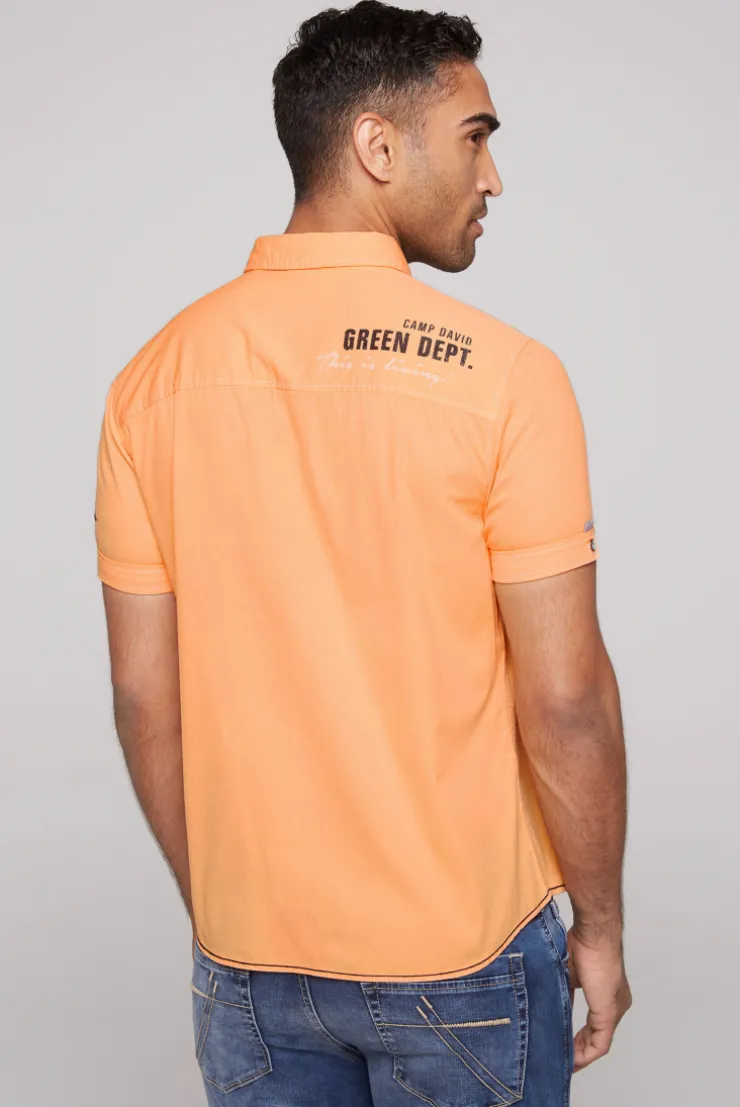CAMP DAVID & SOCCX Kurzarmhemd mit Logo-Applikationen sunrise orange sunriseorange Clearance