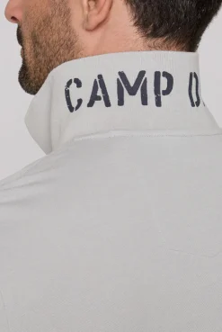 CAMP DAVID & SOCCX Kurzarmpolo aus Pikee mit Label Print cozy blue cozyblue Online