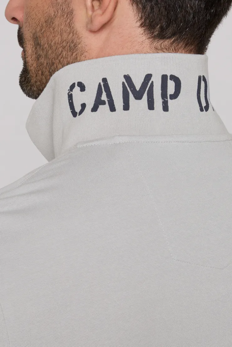 CAMP DAVID & SOCCX Kurzarmpolo aus Pikee mit Label Print cozy blue cozyblue Online