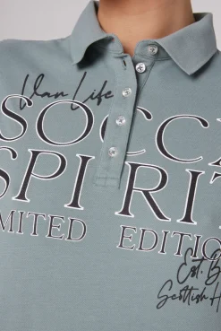 CAMP DAVID & SOCCX Kurzarmpolo aus Pikee mit Logo Print grey green greygreen Store