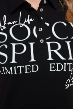 CAMP DAVID & SOCCX Kurzarmpolo aus Pikee mit Logo Print black Discount