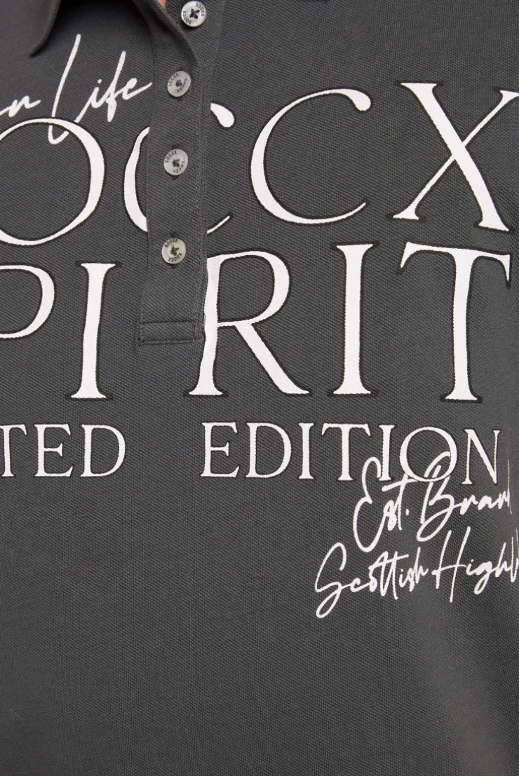 CAMP DAVID & SOCCX Kurzarmpolo aus Pikee mit Logo Print ash Hot