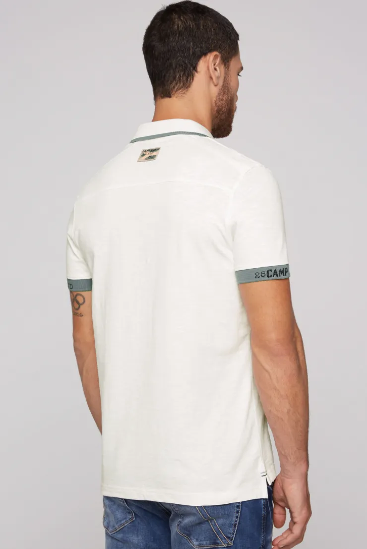 CAMP DAVID & SOCCX Kurzarmpolo mit Flockprint und Tapes ivory Store