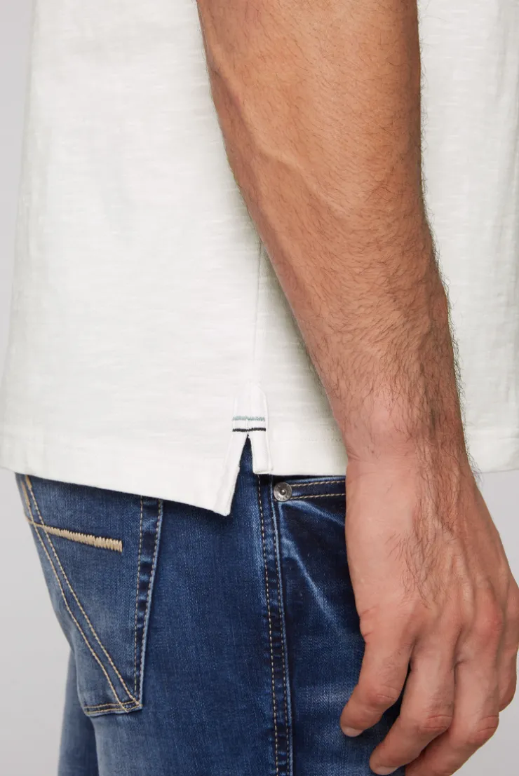CAMP DAVID & SOCCX Kurzarmpolo mit Flockprint und Tapes ivory Store