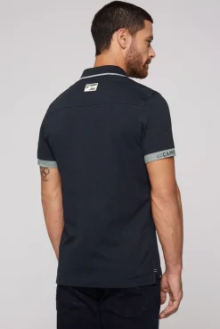 CAMP DAVID & SOCCX Kurzarmpolo mit Flockprint und Tapes blue navy bluenavy Discount