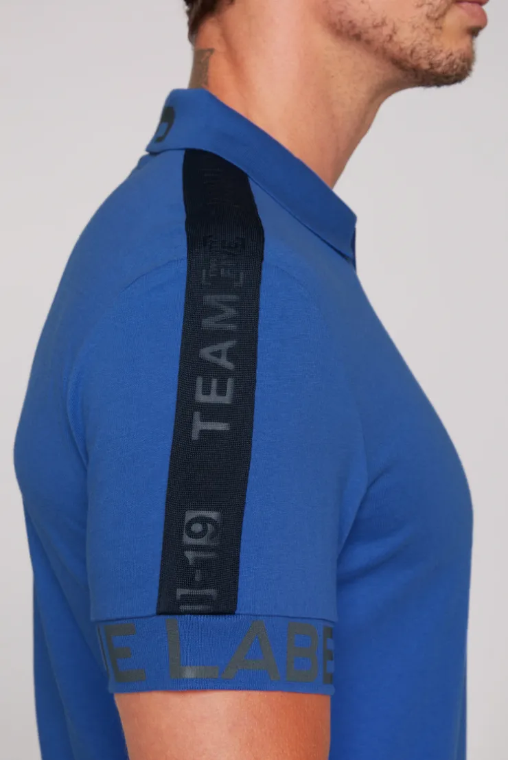 CAMP DAVID & SOCCX Kurzarmpolo mit Folienprints strong blue strongblue Outlet