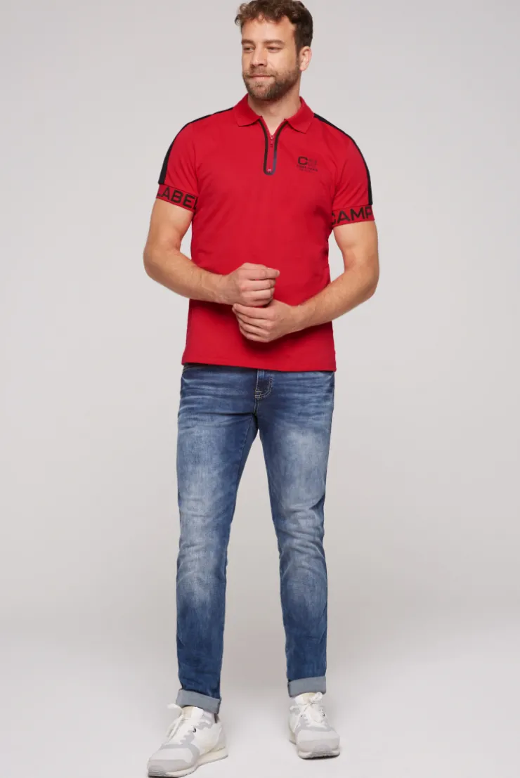 CAMP DAVID & SOCCX Kurzarmpolo mit Folienprints flight red flightred Best