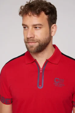 CAMP DAVID & SOCCX Kurzarmpolo mit Folienprints flight red flightred Best