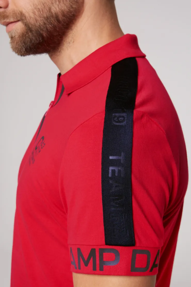 CAMP DAVID & SOCCX Kurzarmpolo mit Folienprints flight red flightred Best