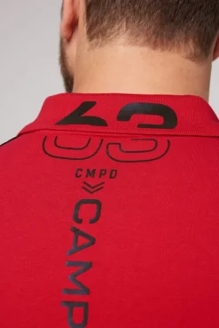 CAMP DAVID & SOCCX Kurzarmpolo mit Folienprints flight red flightred Best