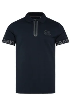 CAMP DAVID & SOCCX Kurzarmpolo mit Folienprints blue navy bluenavy Outlet