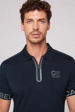 CAMP DAVID & SOCCX Kurzarmpolo mit Folienprints blue navy bluenavy Outlet