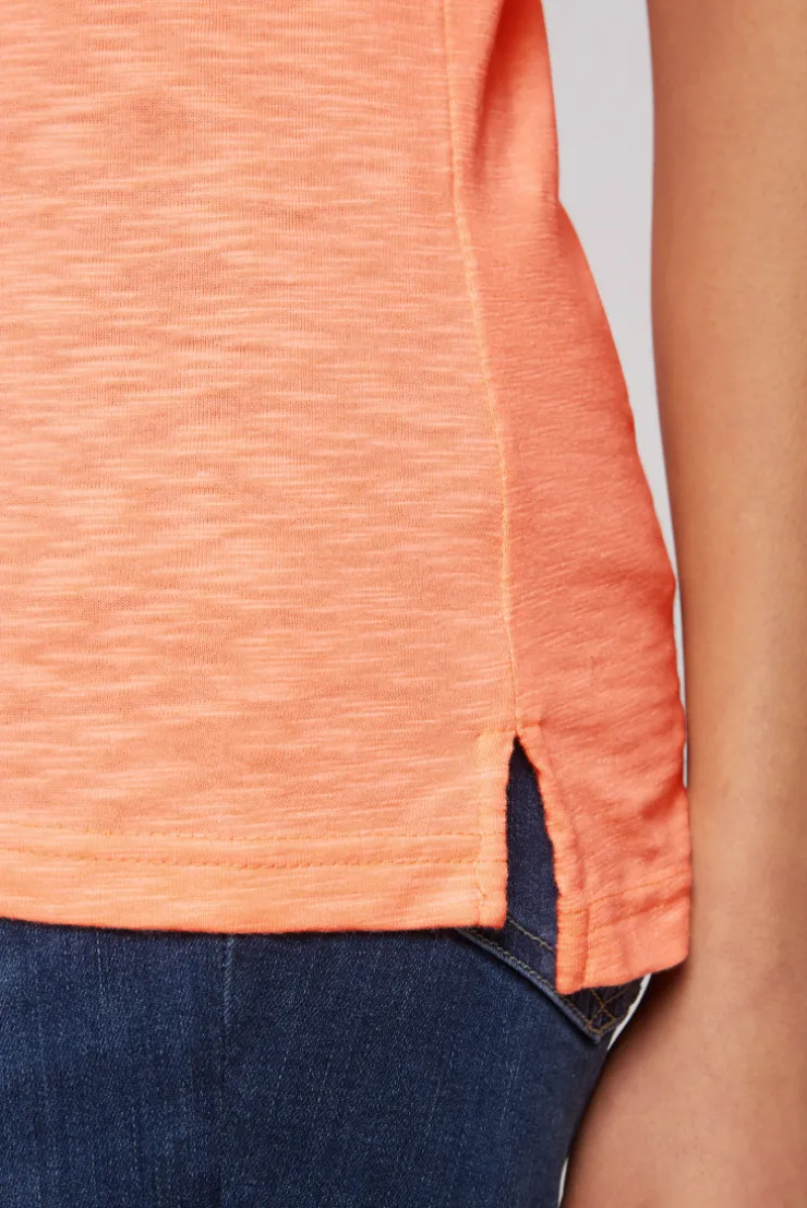 CAMP DAVID & SOCCX Kurzarmpolo mit Print und Pailletten neon orange neonorange Cheap
