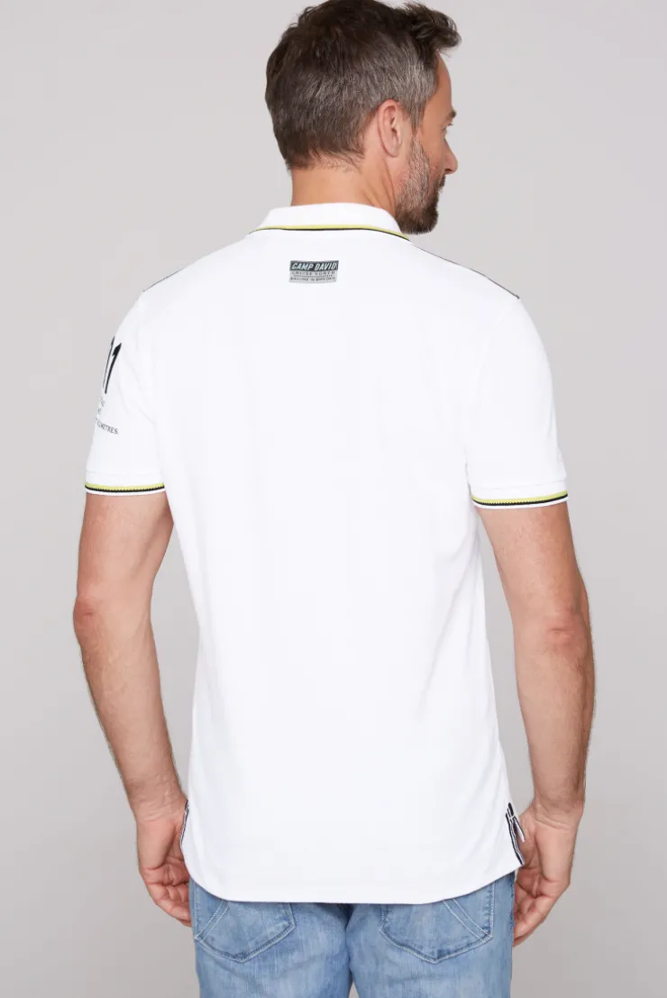 CAMP DAVID & SOCCX Kurzarmpolo Pikee mit Logo Artworks opticwhite Sale