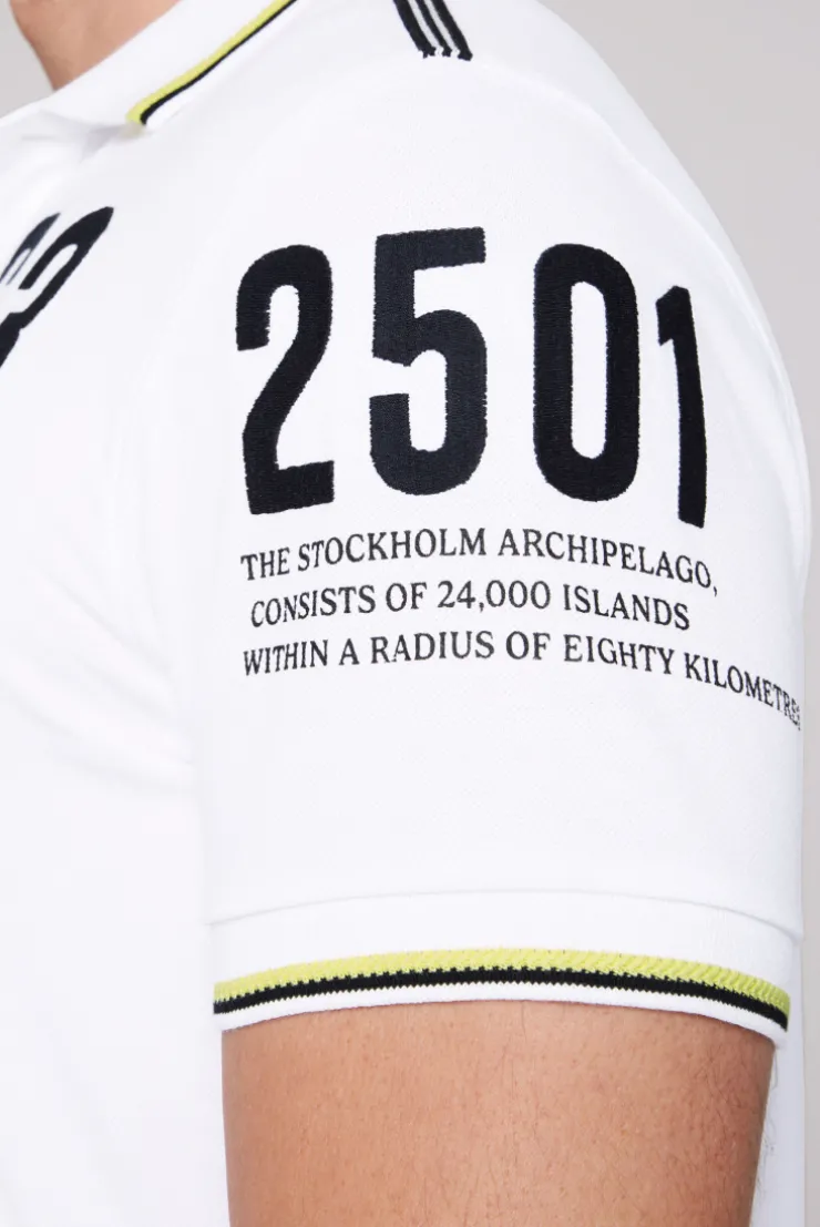 CAMP DAVID & SOCCX Kurzarmpolo Pikee mit Logo Artworks opticwhite Sale