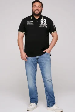 CAMP DAVID & SOCCX Kurzarmpolo Pikee mit Logo Artworks black Store