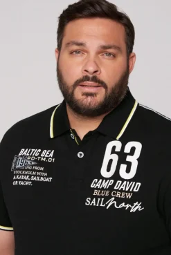CAMP DAVID & SOCCX Kurzarmpolo Pikee mit Logo Artworks black Store