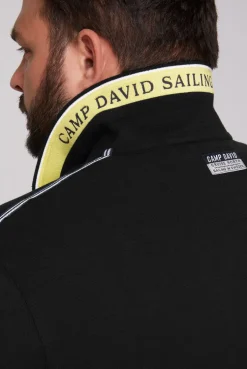 CAMP DAVID & SOCCX Kurzarmpolo Pikee mit Logo Artworks black Store