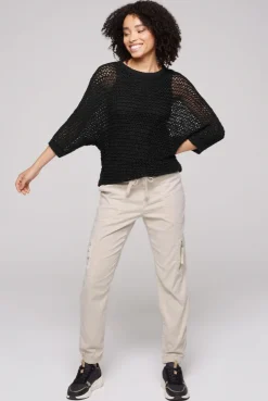 CAMP DAVID & SOCCX Kurzarm-Pullover aus Strukturgarn black Best