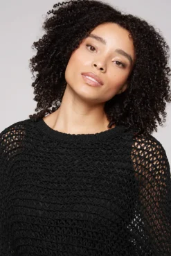 CAMP DAVID & SOCCX Kurzarm-Pullover aus Strukturgarn black Best