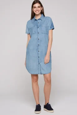 CAMP DAVID & SOCCX Kurzes Jeansblusenkleid mid blue wash | XS midbluewash New