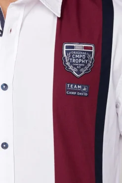 CAMP DAVID & SOCCX Langarmhemd mit Color-Blocking und Artworks opticwhite Best Sale