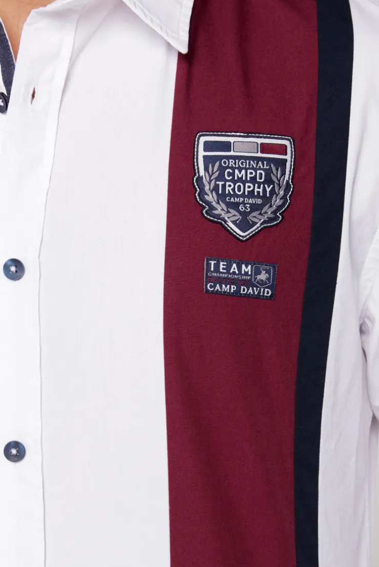 CAMP DAVID & SOCCX Langarmhemd mit Color-Blocking und Artworks opticwhite Best Sale