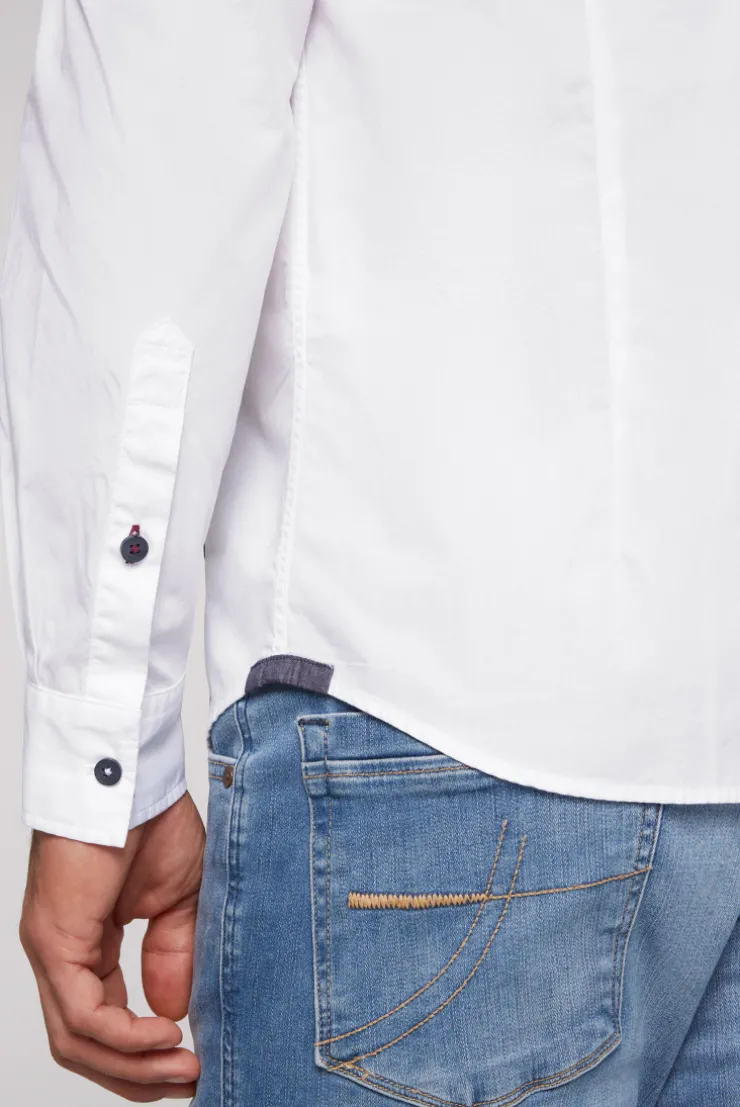 CAMP DAVID & SOCCX Langarmhemd mit Color-Blocking und Artworks opticwhite Best Sale