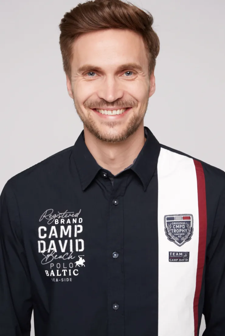 CAMP DAVID & SOCCX Langarmhemd mit Color-Blocking und Artworks blue navy bluenavy Best Sale