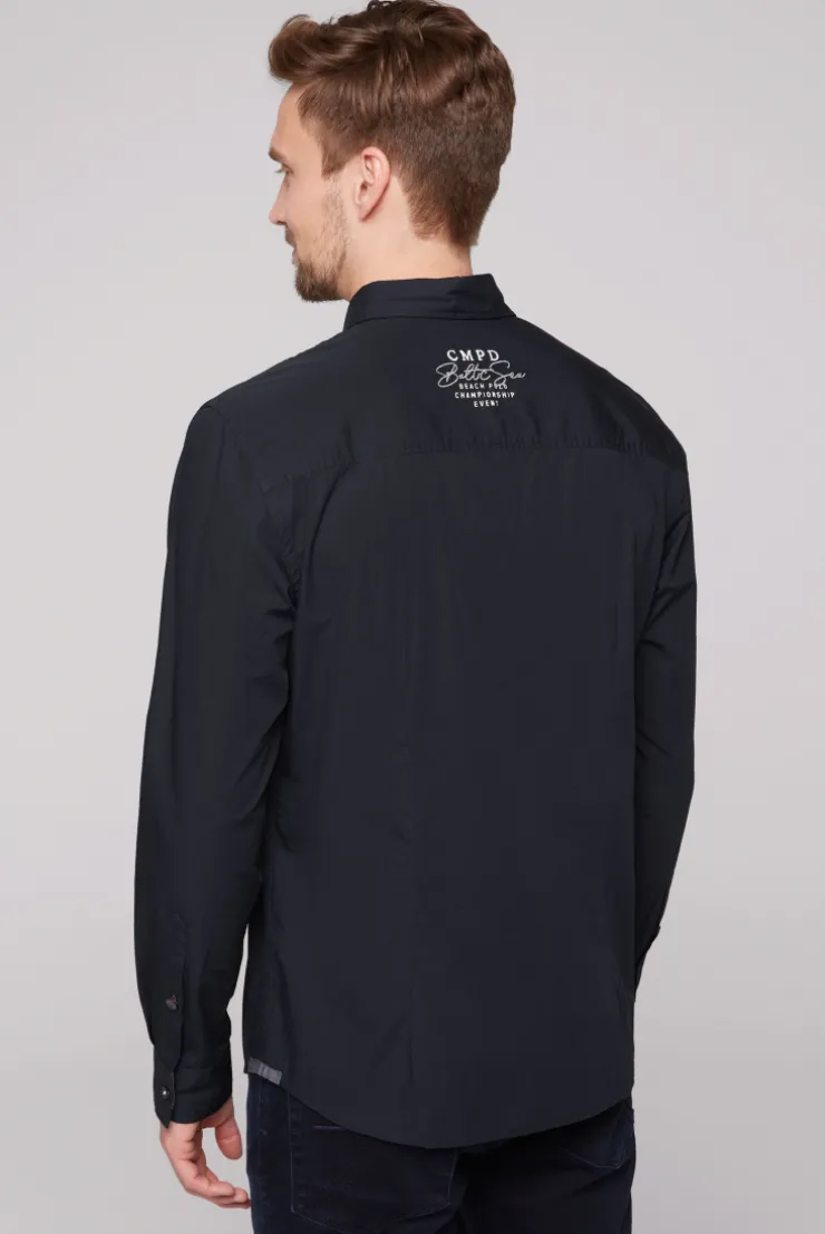 CAMP DAVID & SOCCX Langarmhemd mit Color-Blocking und Artworks blue navy bluenavy Cheap