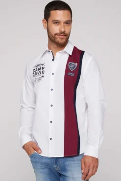CAMP DAVID & SOCCX Langarmhemd mit Color-Blocking und Artworks opticwhite Store