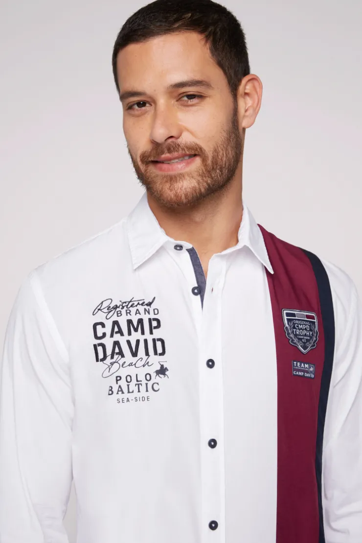 CAMP DAVID & SOCCX Langarmhemd mit Color-Blocking und Artworks opticwhite Store