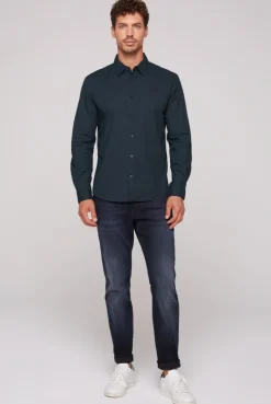 CAMP DAVID & SOCCX Langarmhemd mit filigranen All Over Print blue navy bluenavy Hot
