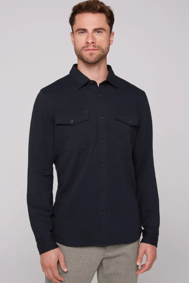 CAMP DAVID & SOCCX Langarmhemd mit Klappentaschen blue navy bluenavy Clearance