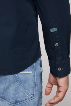 CAMP DAVID & SOCCX Langarmhemd mit Logo-Stickereien blue navy bluenavy Cheap