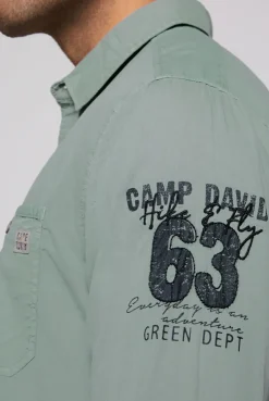 CAMP DAVID & SOCCX Langarmhemd mit Logo-Stickereien teal Shop