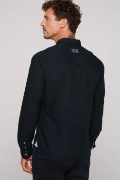 CAMP DAVID & SOCCX Langarmhemd mit Strukturstreifen blue navy bluenavy Fashion