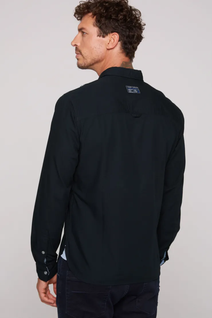 CAMP DAVID & SOCCX Langarmhemd mit Strukturstreifen blue navy bluenavy Fashion