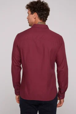 CAMP DAVID & SOCCX Langarmhemd mit Webstruktur burgundy Online