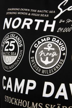 CAMP DAVID & SOCCX Langarmshirt mit Kapuze und Print black Flash Sale