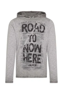 CAMP DAVID & SOCCX Langarmshirt mit Kapuze und Vintage Print | 4XL shadow Store