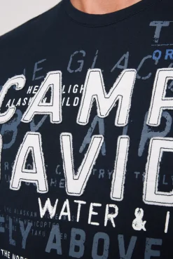 CAMP DAVID & SOCCX Langarmshirt mit Label-Applikationen blue navy bluenavy New