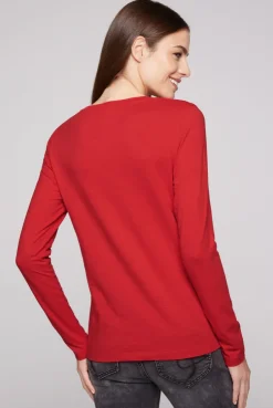 CAMP DAVID & SOCCX Langarmshirt mit Logo Print flame scarlet flamescarlet New