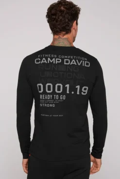 CAMP DAVID & SOCCX Langarmshirt mit reflektierendem Rücken-Print black Shop