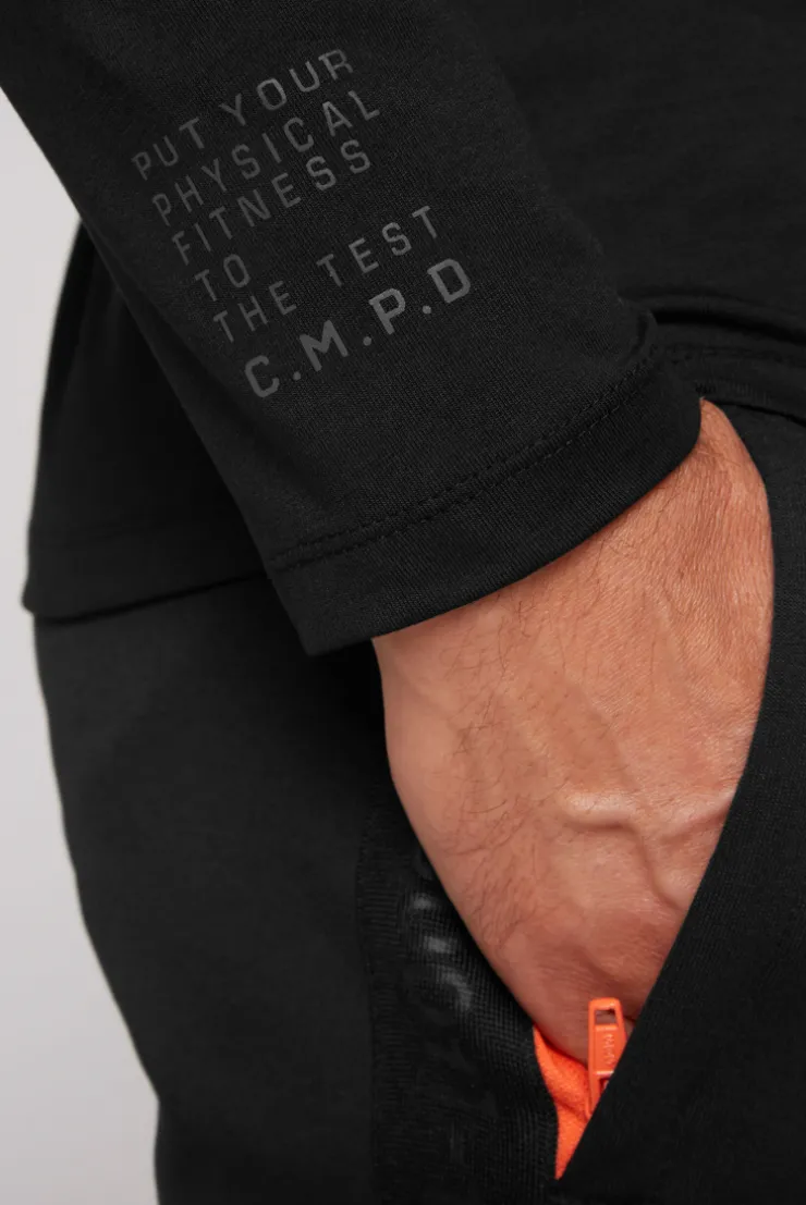 CAMP DAVID & SOCCX Langarmshirt mit reflektierendem Rücken-Print black Shop
