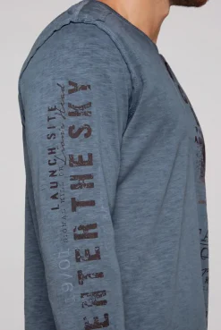 CAMP DAVID & SOCCX Langarmshirt mit Twill-Patches und Artworks blue navy bluenavy Clearance