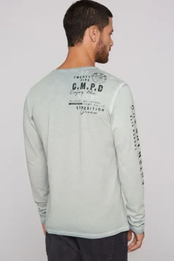 CAMP DAVID & SOCCX Langarmshirt mit Twill-Patches und Artworks teal Best