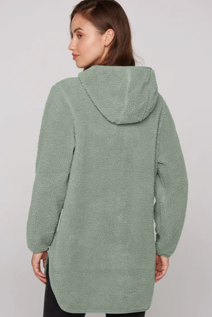 CAMP DAVID & SOCCX Lange Kapuzenjacke aus Teddyplüsch muted aqua mutedaqua Online