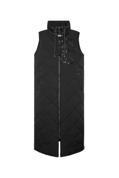 CAMP DAVID & SOCCX Lange Steppweste mit Shiny-Details black Best Sale
