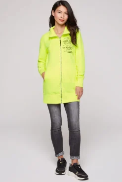 CAMP DAVID & SOCCX Lange Sweatjacke mit hohem Kragen yellow lime yellowlime Clearance
